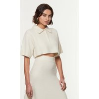 Alpaca Wool Fluffy Knit Polo Top | Debenhams UK