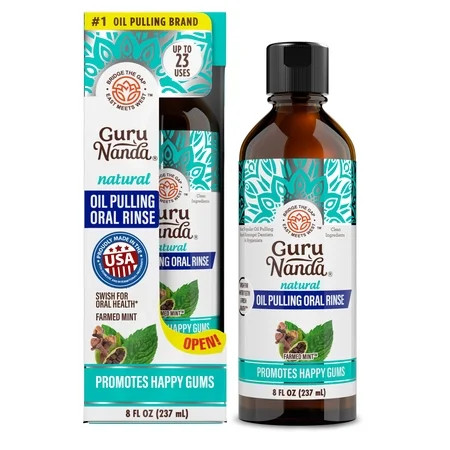 GuruNanda Oil Pulling with Cocomint, Essential Oils & Vitamins D3,E,K2 - Natural Mouthwash - 8 fl oz | Walmart (US)
