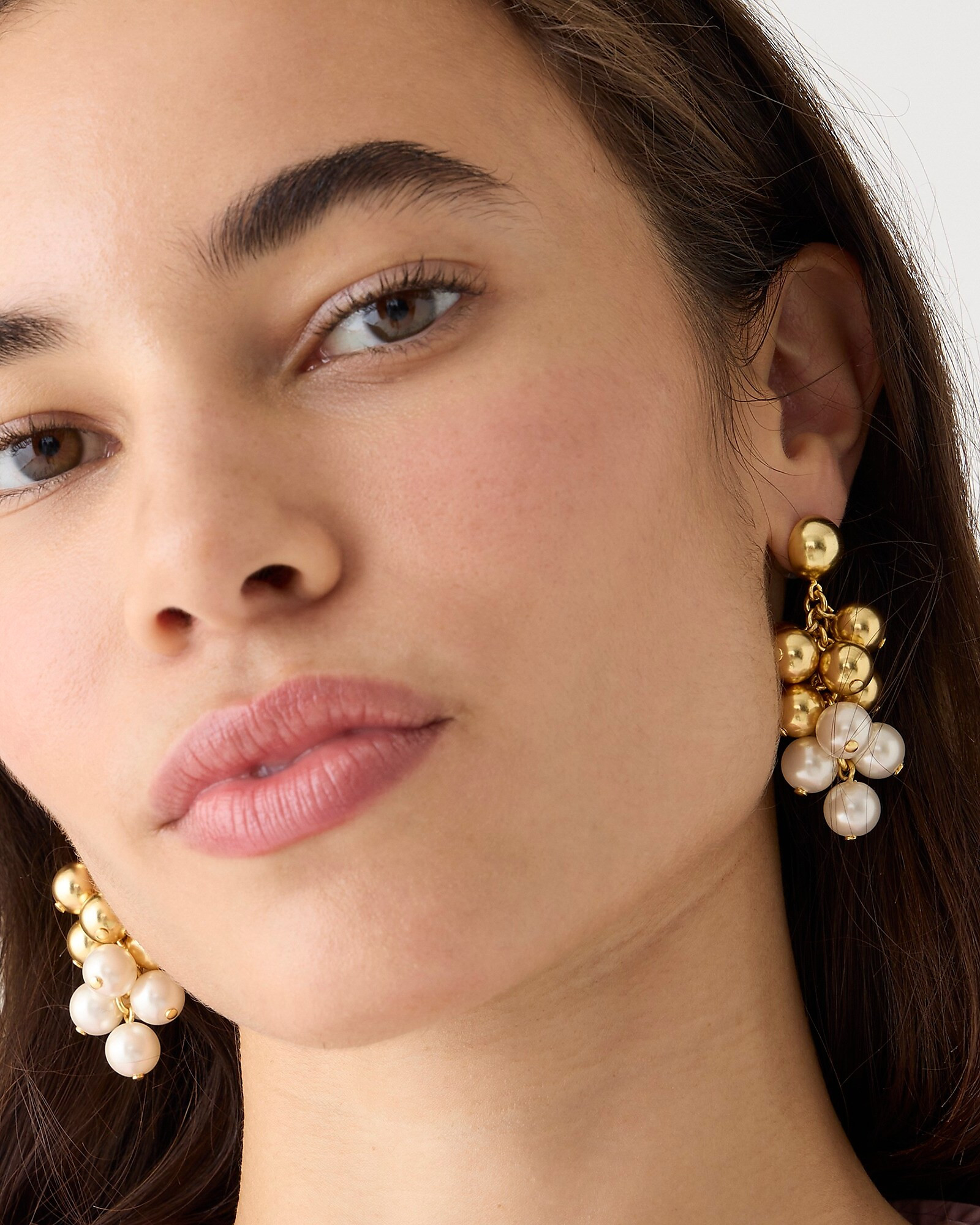 Pearl and metallic-ball cluster earrings | J. Crew US