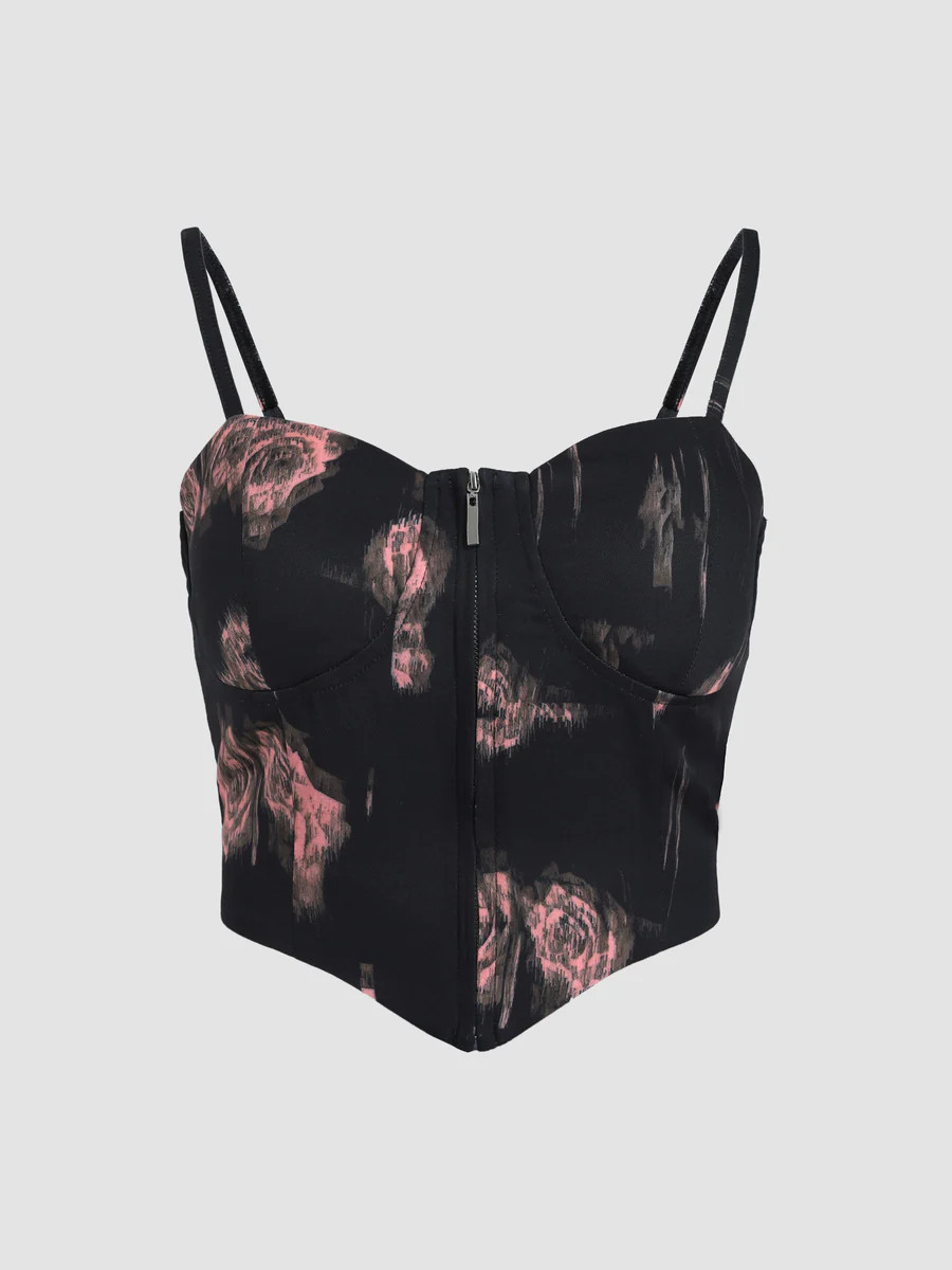 Midnight Rose Zip Up Corset | Cider