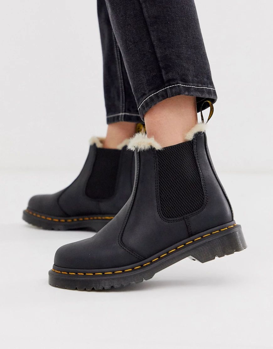 Dr Martens 2976 Leonore lined leather ankle boots in black | ASOS (Global)