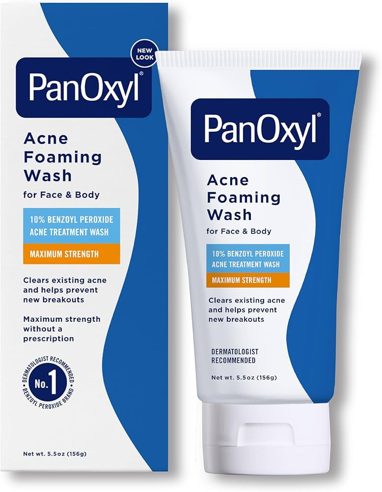 PanOxyl Acne Foaming Wash Benzoyl Peroxide 10% Maximum Strength Antimicrobial, 5.5 Oz | Amazon (US)