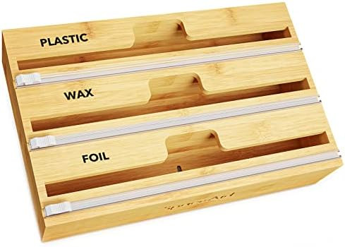 Amazon.com: SpaceAid WrapNeat 2 in 1 Wrap Organizer with Cutter and Labels, Plastic Wrap, Aluminu... | Amazon (US)