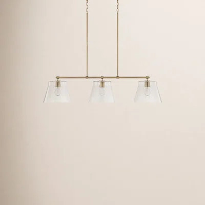 Alorie 44.5" W X 10" H 3-Light Island With Clear Seeded Glass | Wayfair North America