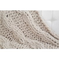 Chunky Knit Blanket, Cable Knit Chenille Blanket, Hand Knit, Throw, Gift | Etsy (US)