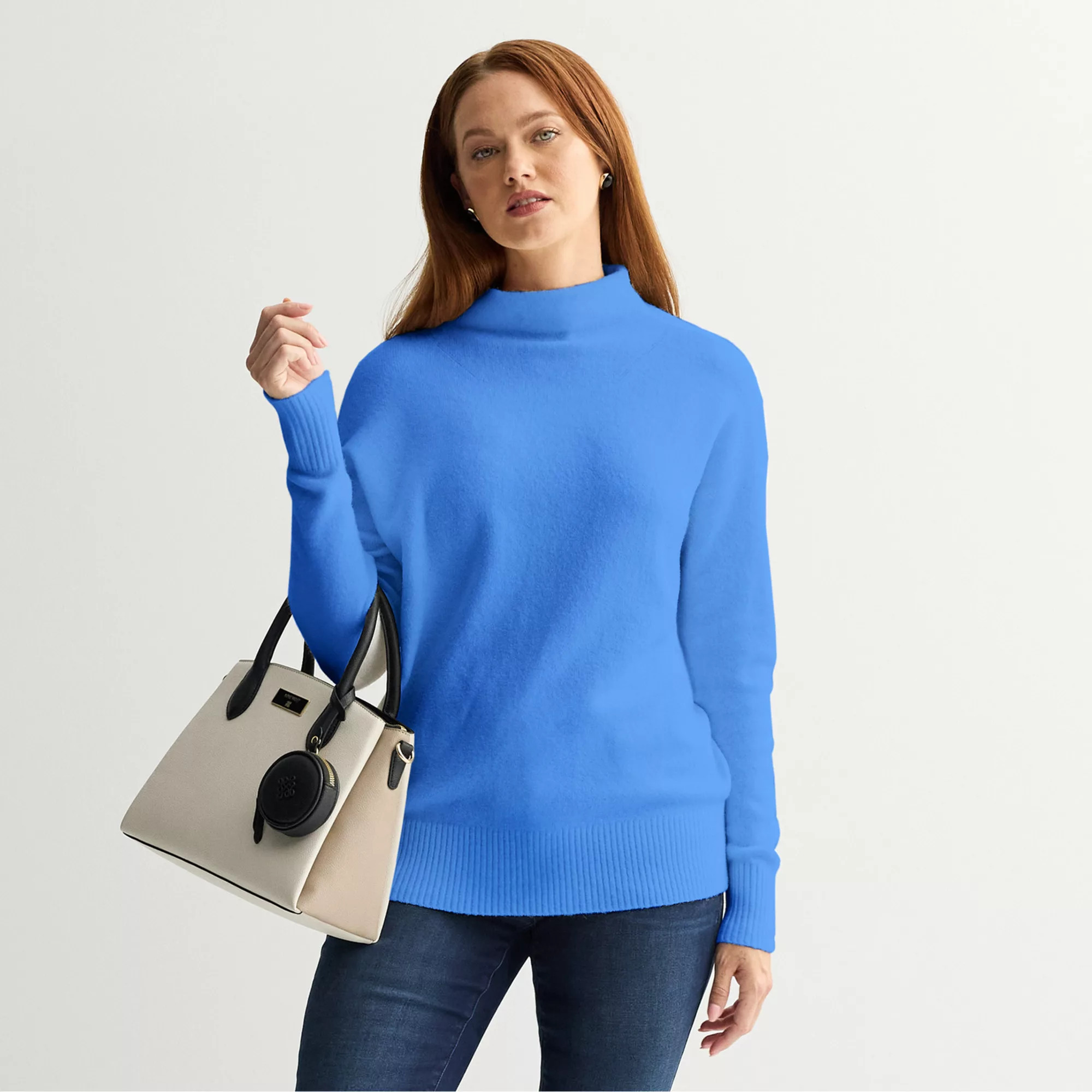 Women's Nine West Soft Funnel Neck Relaxed Sweater | Kohl's
