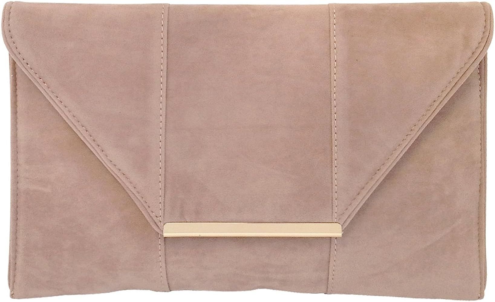 Women's Faux Microsuede Envelope Clutch | Amazon (US)