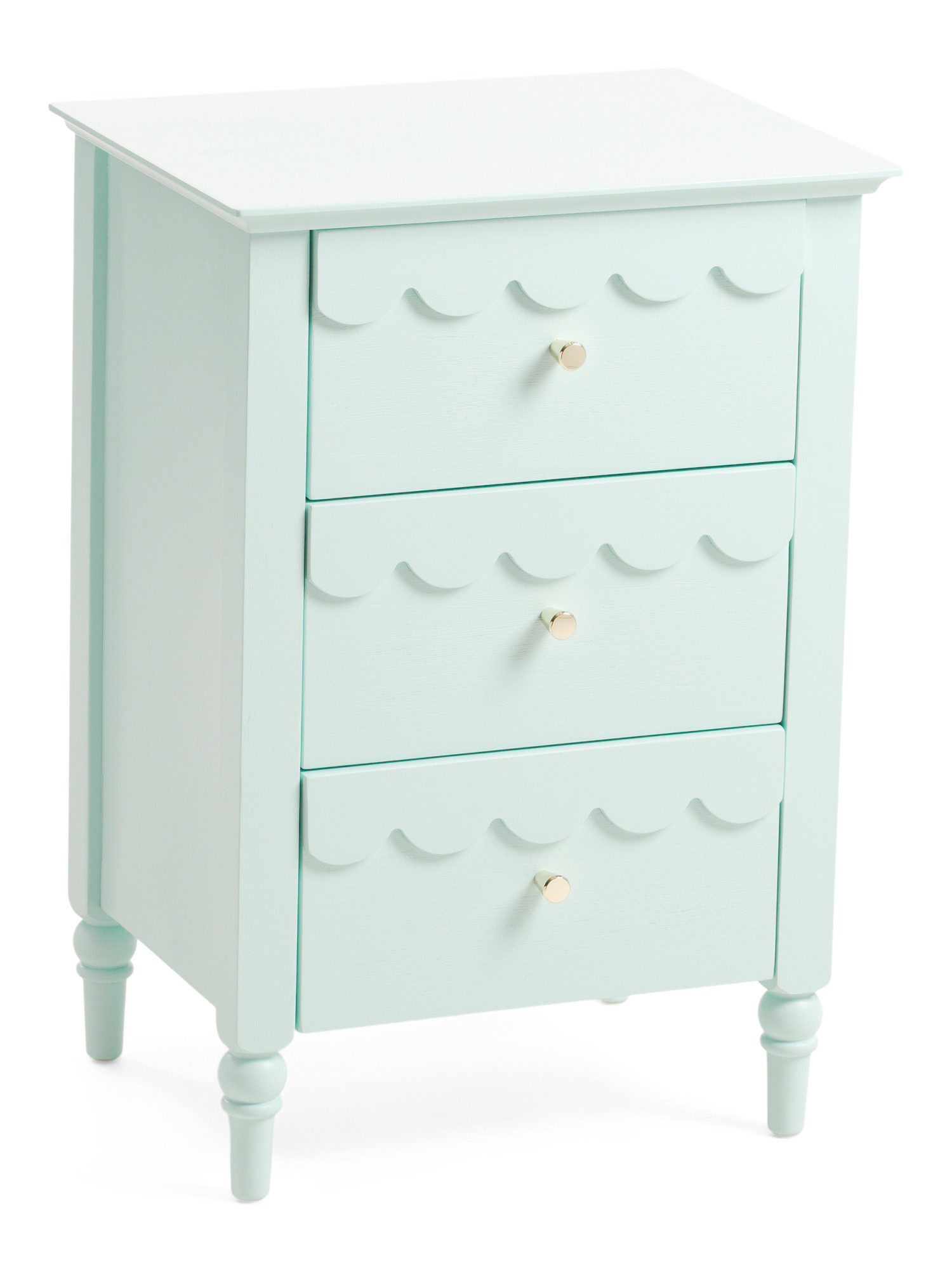 26in 3 Drawer Scalloped Accent Table | Marshalls