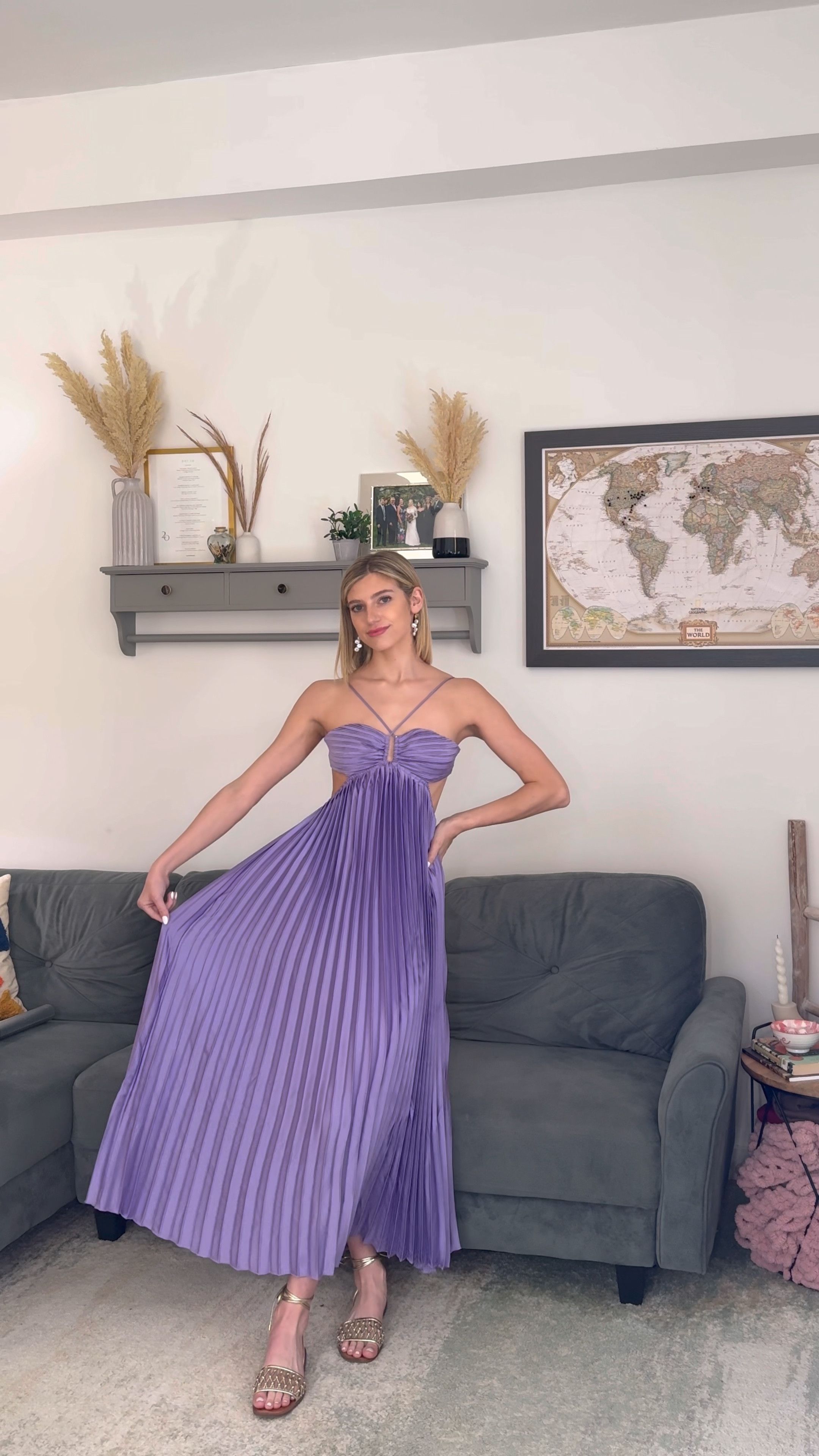 The perfect summer dress and/or the perfect dress for any warm vacation. 🫶🏼 This is also probably the only purple clothing item I own. 🤭

All accessories are linked. 🫶🏼
The dress is from Fashion Nova, not able to link on LTK. 😢  