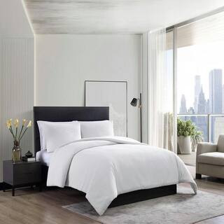 VERA WANG Waffle Pique 3-Piece White Solid Cotton King Comforter Set-USHSA51156800 - The Home Dep... | The Home Depot