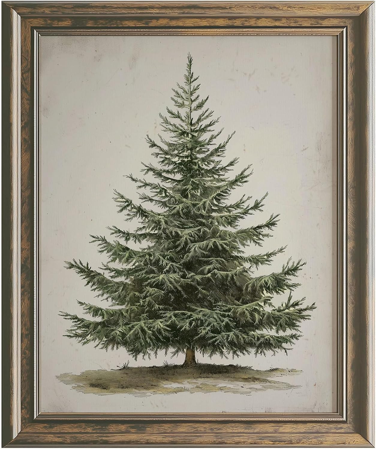Vintage Christmas Tree Print, Rustic Winter Tree Art, 8x10 inch Unframed | Amazon (US)