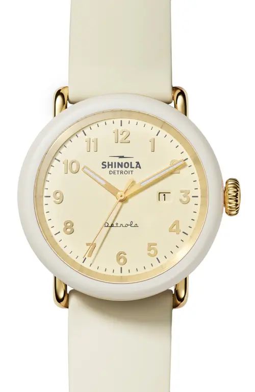 Shinola Detrola Au Gold Silicone Strap Watch, 43mm at Nordstrom | Nordstrom