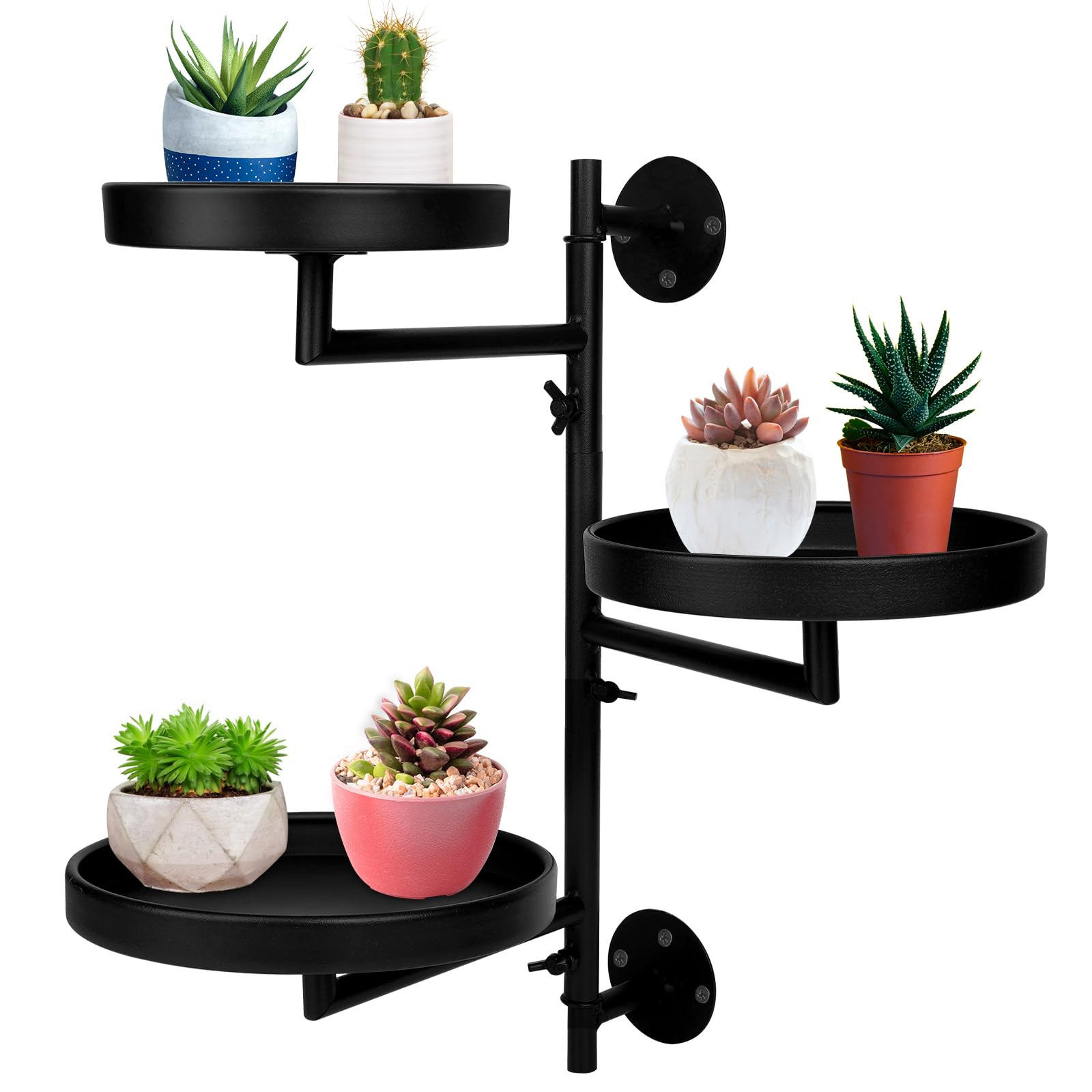 Rotating Window Plant Shelves with Adjustable Knobs, 3 Tiers Metal Wall Shelf for Plants Indoor, ... | Amazon (US)
