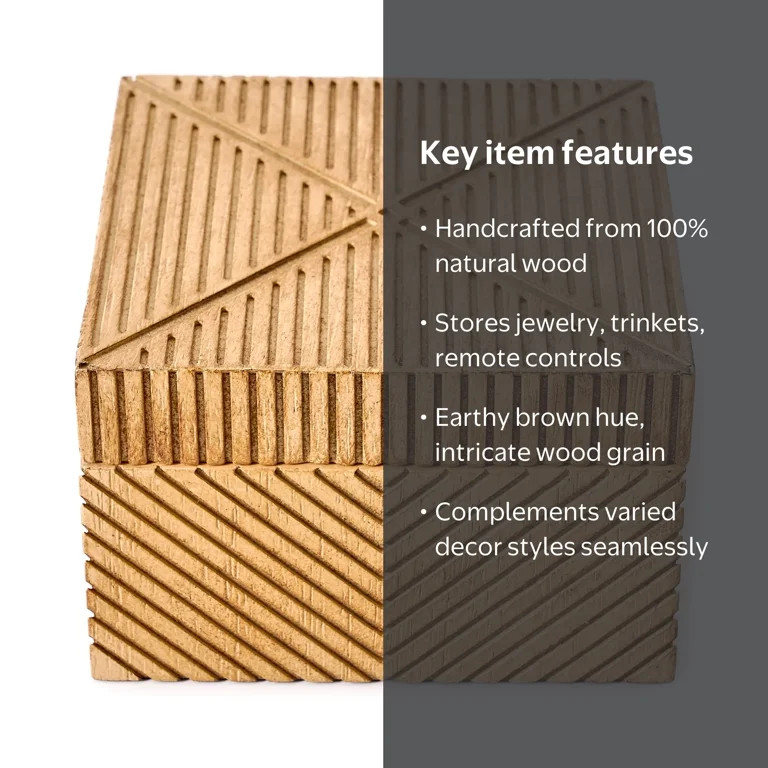 Beautiful Medium Decorative Wooden Box by Drew Barrymore 3.75" X 5.75" | Walmart (US)