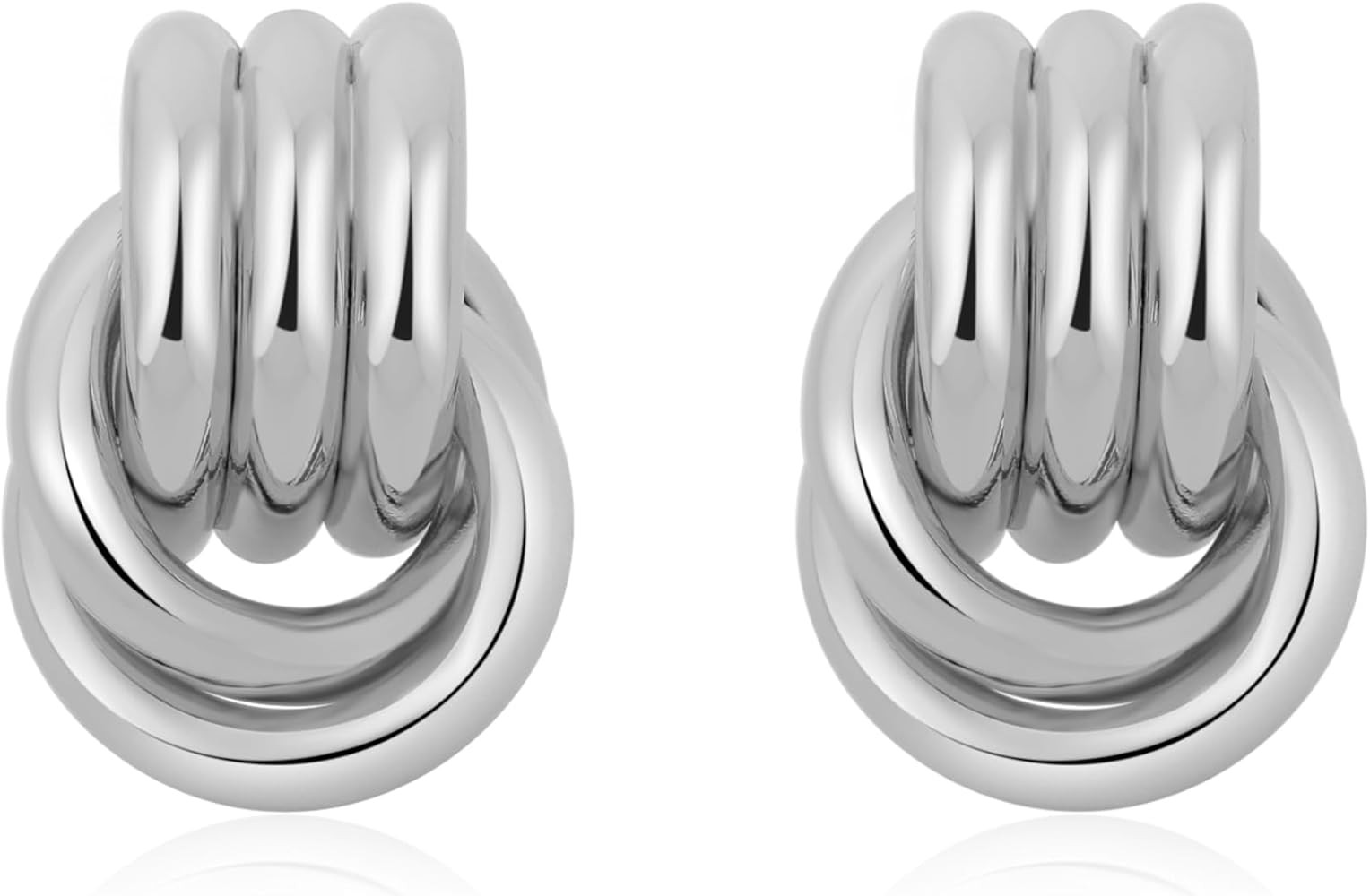 Trendy Gold Plated Knot Earrings for Women Chunky Statement Drop Dangle Earrings Lightweight Hypo... | Amazon (US)