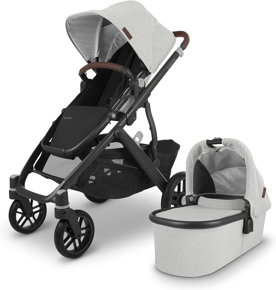 Vista V2 Stroller - Anthony (White and Grey Chenille/Carbon/Chestnut Leather) | Amazon (US)