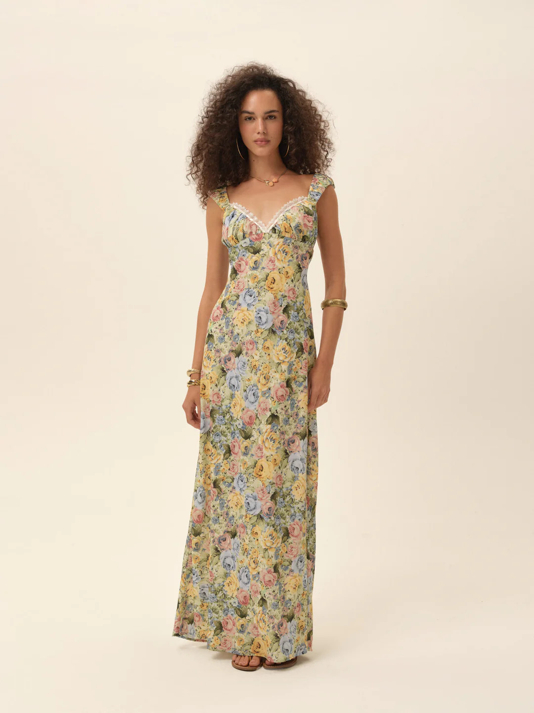 Emmaline Maxi Dress \u2014 Yellow Blue | For Love & Lemons