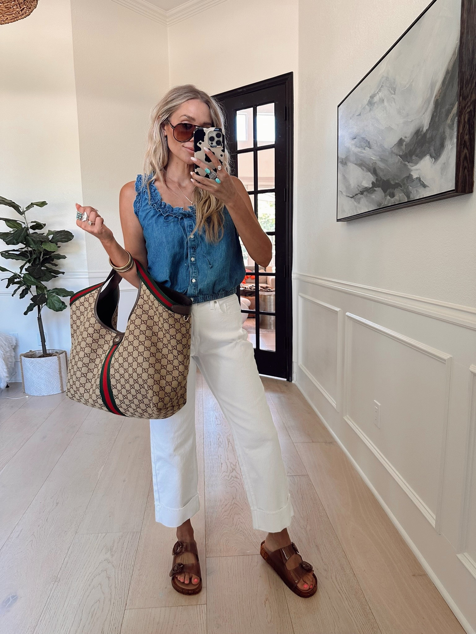 What in the Anthro is happening at Walmart? This top is only $26🤯  I paired them with these bestselling white jeans!
￼
Wearing my tts // small, 4

5'5" // 120 Ibs

@walmart #walmartpartner #walmartstyle

#LTKootd #LTKgrwm #LTKmomlife