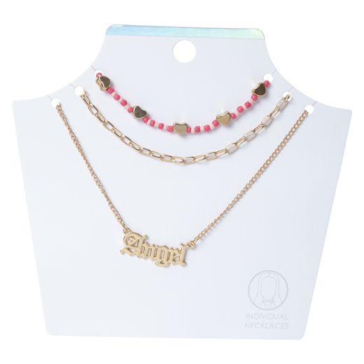 bead & chain layered necklaces 3-piece set | Five Below