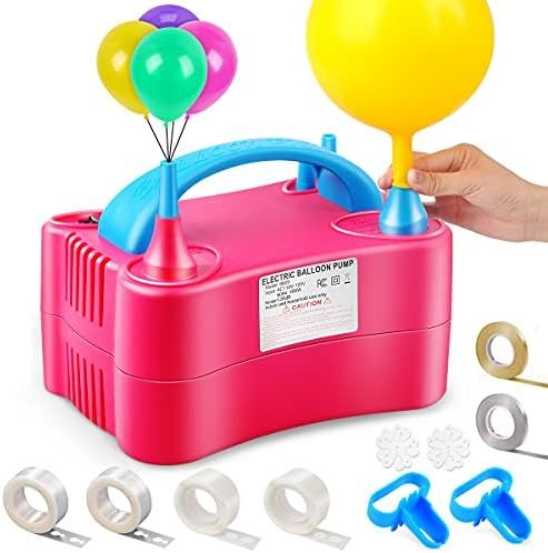 Balloon Pump Electric, Keaibuding Balloon Air Pump Dual Nozzle Balloon Inflator Blower with Balloon  | Amazon (US)