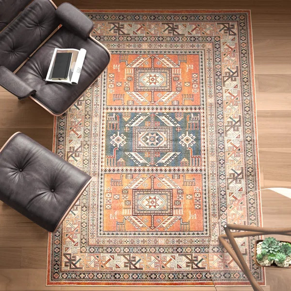 Ovid Tangerine Rust Area Rug | Wayfair North America