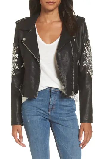 Women's Blanknyc Embellished Faux Leather Moto Jacket | Nordstrom