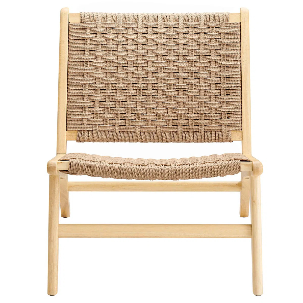 Modway Saoirse Woven Rope Wood Accent Lounge Chair | Wayfair North America