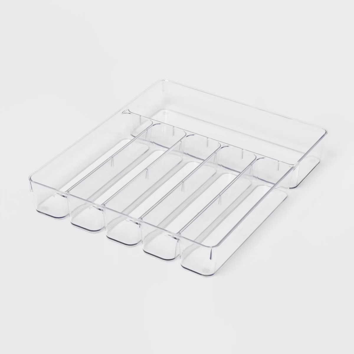 6 Compartment Plastic Drawer Flatware Organizer - Brightroom™: Clear In-Drawer Silverware Tray,... | Target