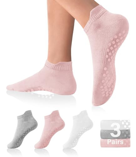 DIBAOLONG Pilates Socks with Grips for Women Yoga Socks Non Slip for Hospital, Pergnancy, Barre, Ballet, Dance, Workout 3 Pairs | Amazon (US)