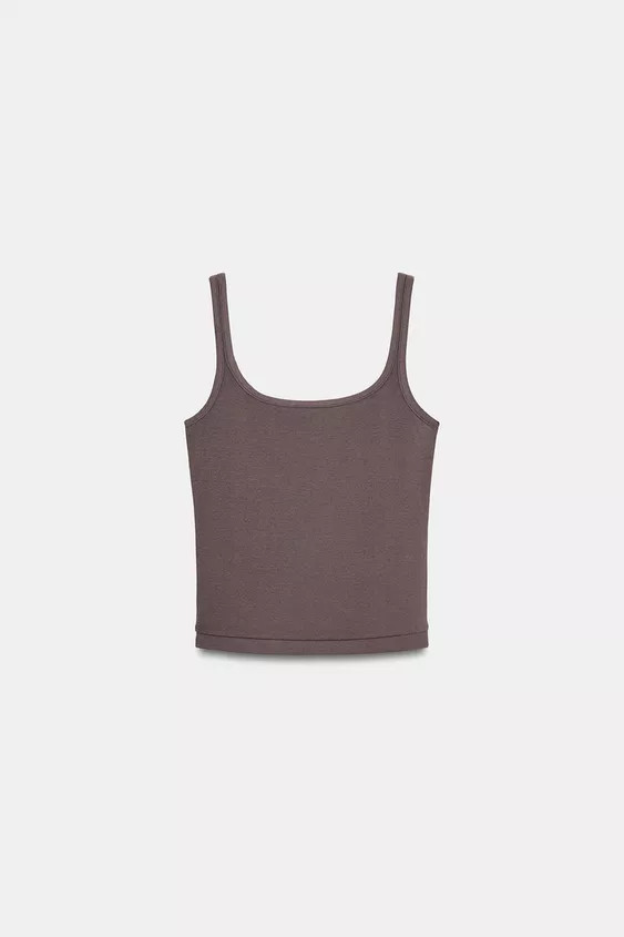 COTTON MODAL STRAPPY TOP | Zara UK
