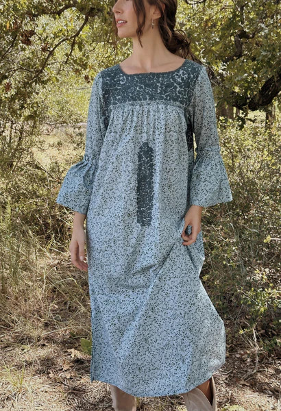 Leona Azul Floral Midi Dress | Mi Golondrina