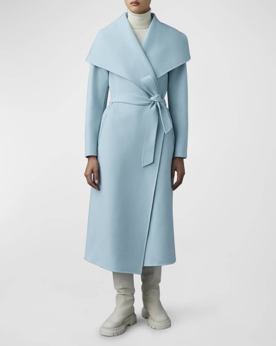 Mackage Mai Wool Belted Wrap Coat | Neiman Marcus