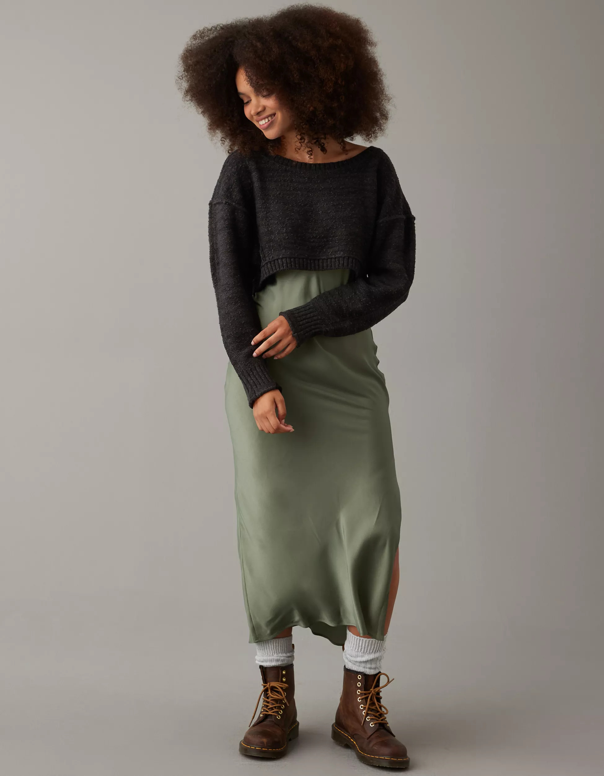 AE Slouchy Cropped Sweater | American Eagle Outfitters (US & CA)