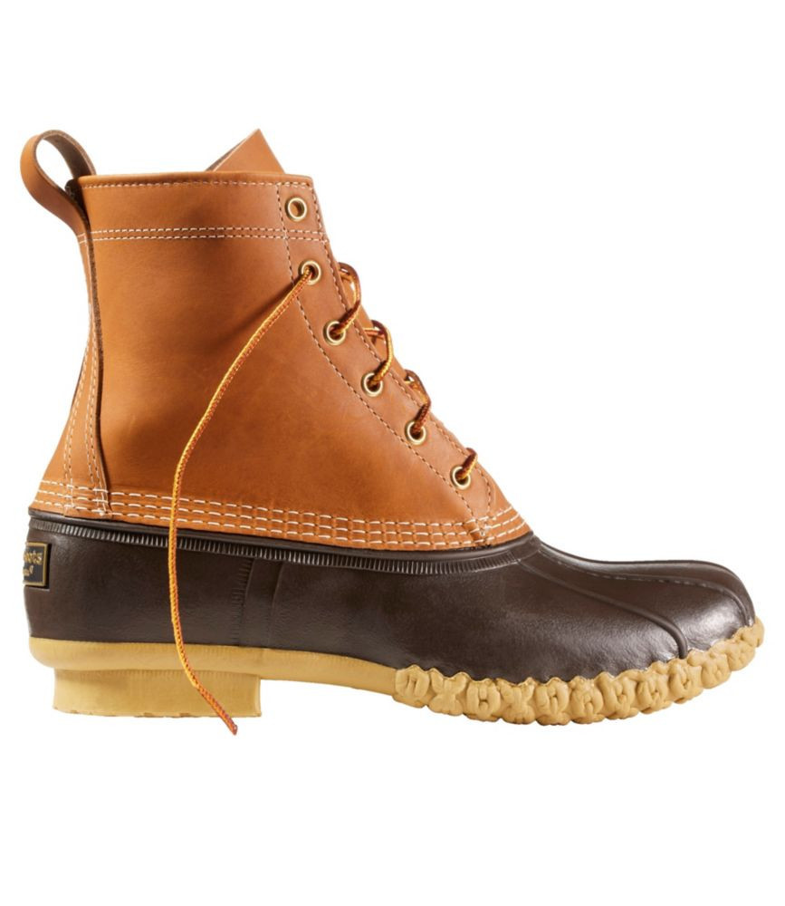 Men's Bean Duck Boots, 8" Insulated Tan/Bean Boot Brown/Gum 9.5(EE), Leather/Rubber L.L.Bean | L.L. Bean