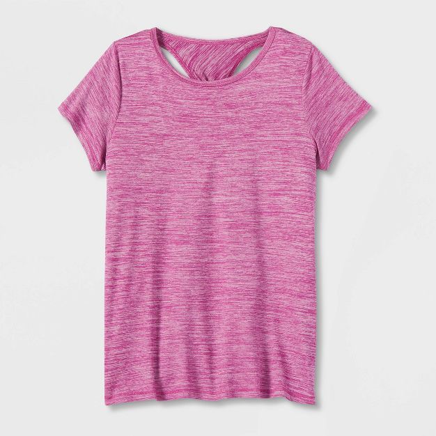 Girls' Short Sleeve Twist-Back Studio T-Shirt - All in Motion™ Grape Purple | Target