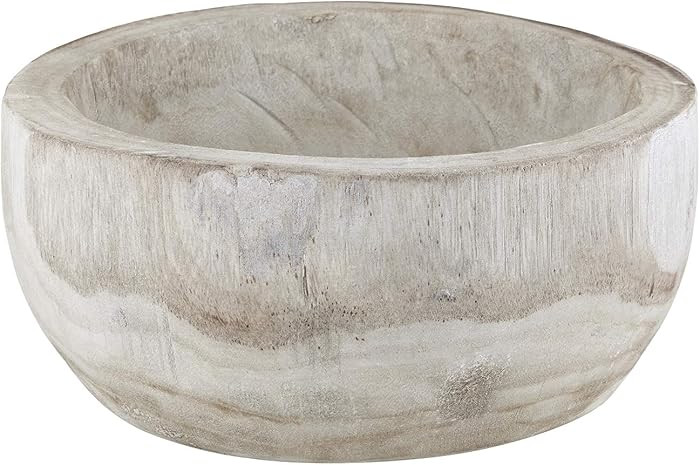 Santa Barbara Design Studio Wood Serving Bowl, Hand Carved Paulownia Fruit Bowl/Wood Decor, 5.25"... | Amazon (US)