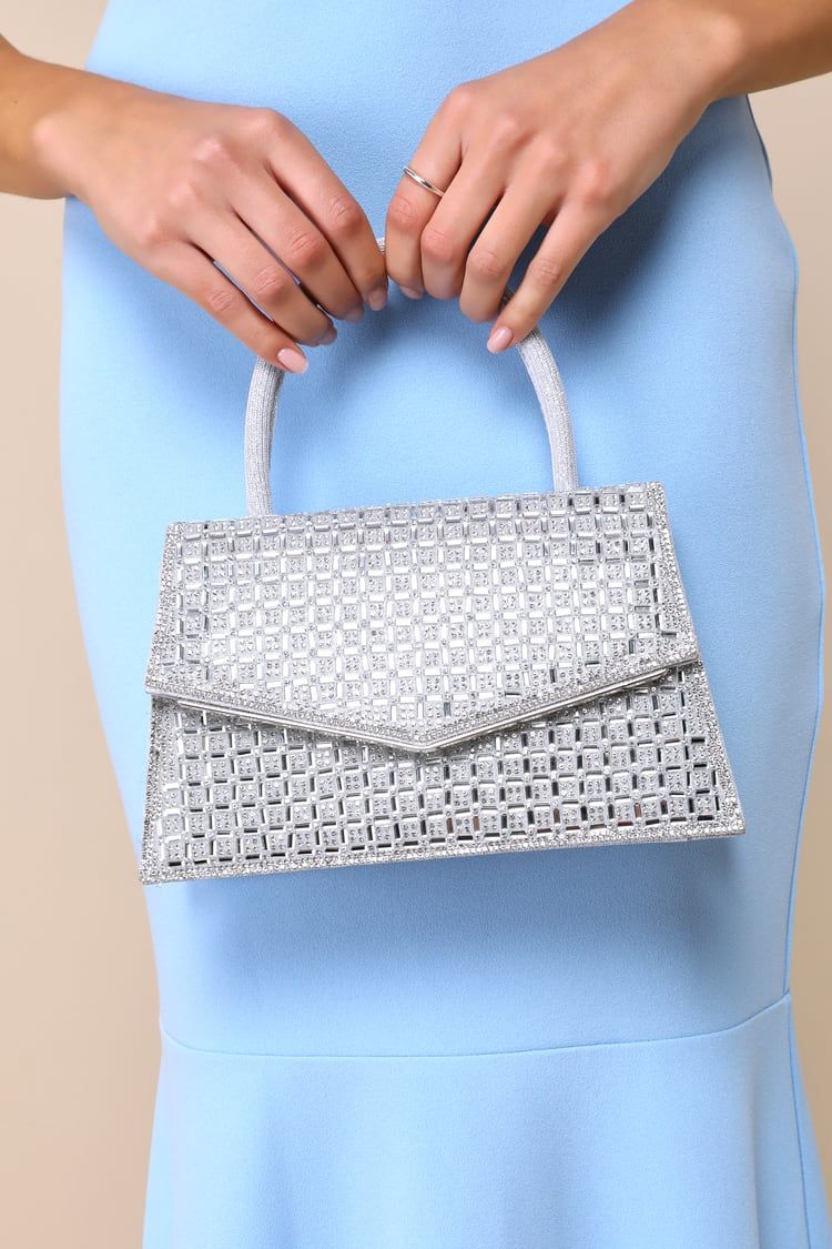 Glittering Direction Silver Rhinestone Handbag | Lulus