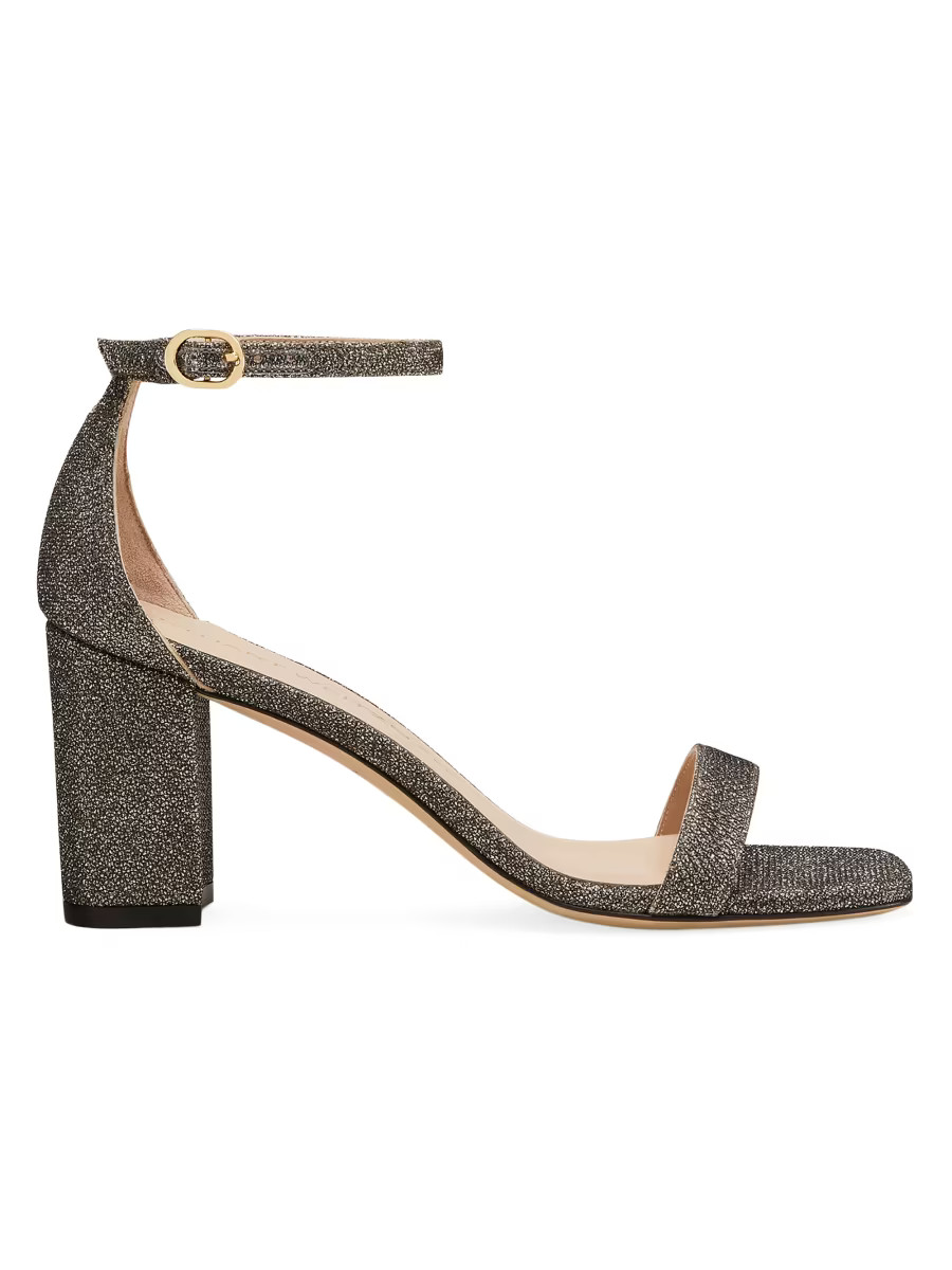 Nudistcurve 75 Glitter Block-Heel Sandals | Saks Fifth Avenue