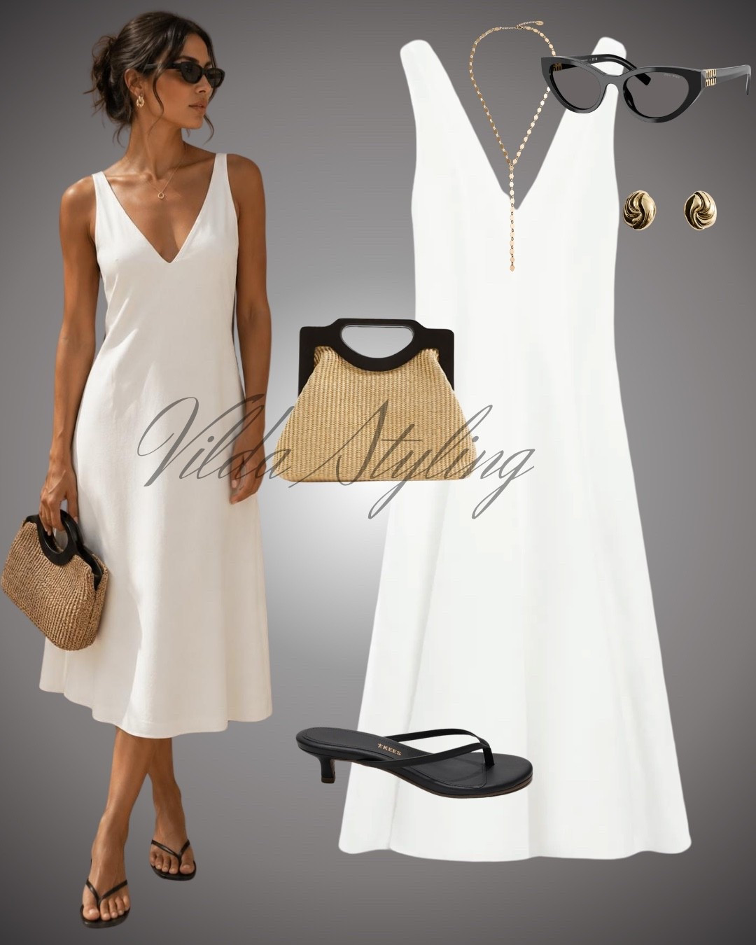 Effortless summer elegance 🕊️✨ The ultimate white midi dress paired with chic black accessories and gold accents. Perfect for vacation days, warm weather dinners, or seaside strolls.
#LTKsummer #LTKstyletip #SummerOutfit #WhiteDress #VacationStyle #ChicStyle #MinimalistStyle

#LTKFashionMonth #LTKsummer #LTKdresses