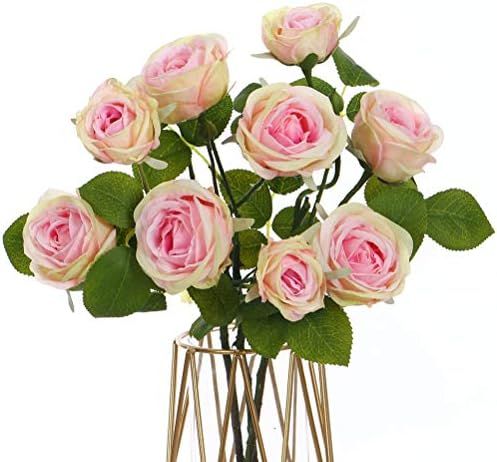 ANWBROAD Artificial Flowers for Decoration Rose Flowers 3 PACK/9 Flowers Silk Faux Flowers Romant... | Amazon (US)