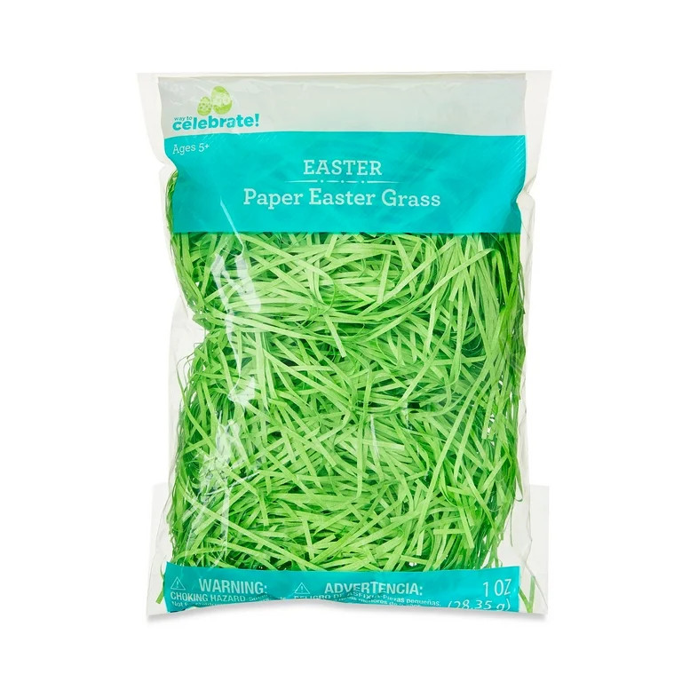 Easter Green Paper Easter Grass, 1 oz, by Way To Celebrate - Walmart.com | Walmart (US)
