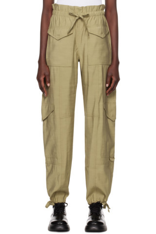 Green High-Rise Trousers | SSENSE