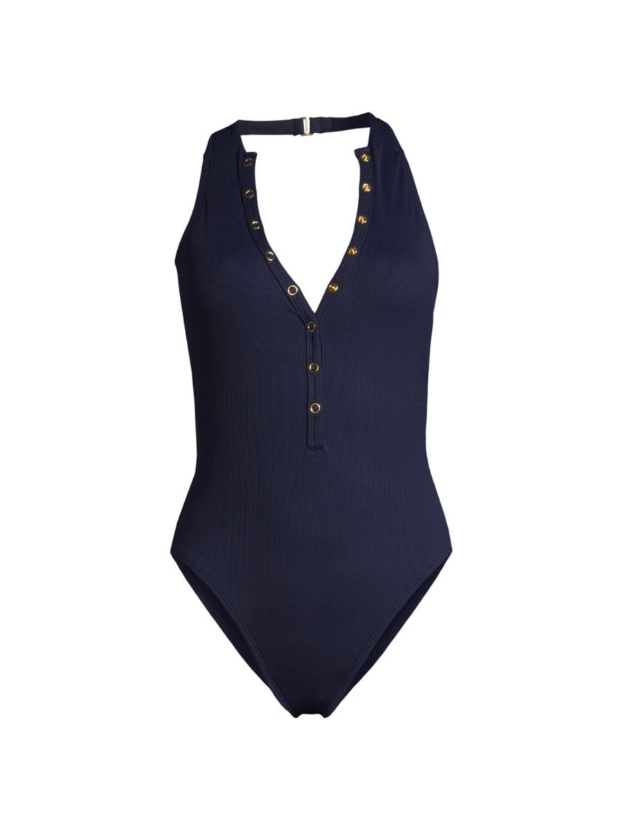 Amy Buttoned One-Piece Swimsuit | Saks Fifth Avenue