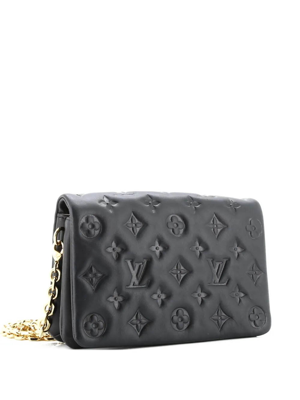 Louis Vuitton Pre-Owned Coussin Pochette Monogram Embossed Lambskin crossbody bag - Black | Farfetch Global