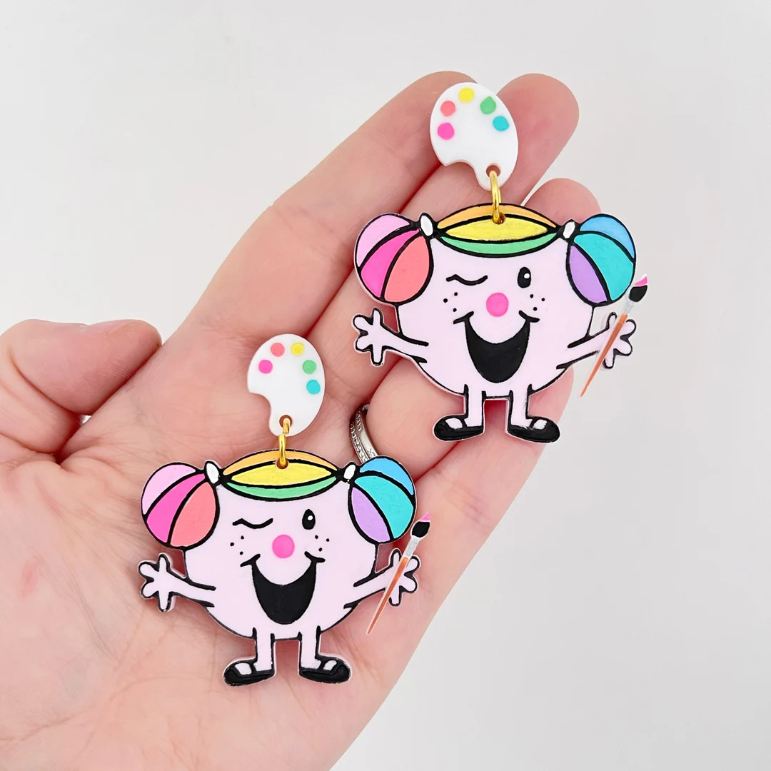 Little Miss Art Teacher earrings, Pin, Charm or Badge Reel - Etsy | Etsy (US)