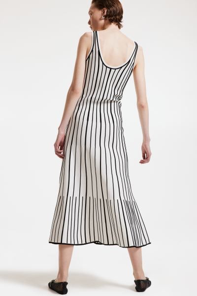 A-line Knit Dress - White/black striped - Ladies | H&M US | H&M (US + CA)
