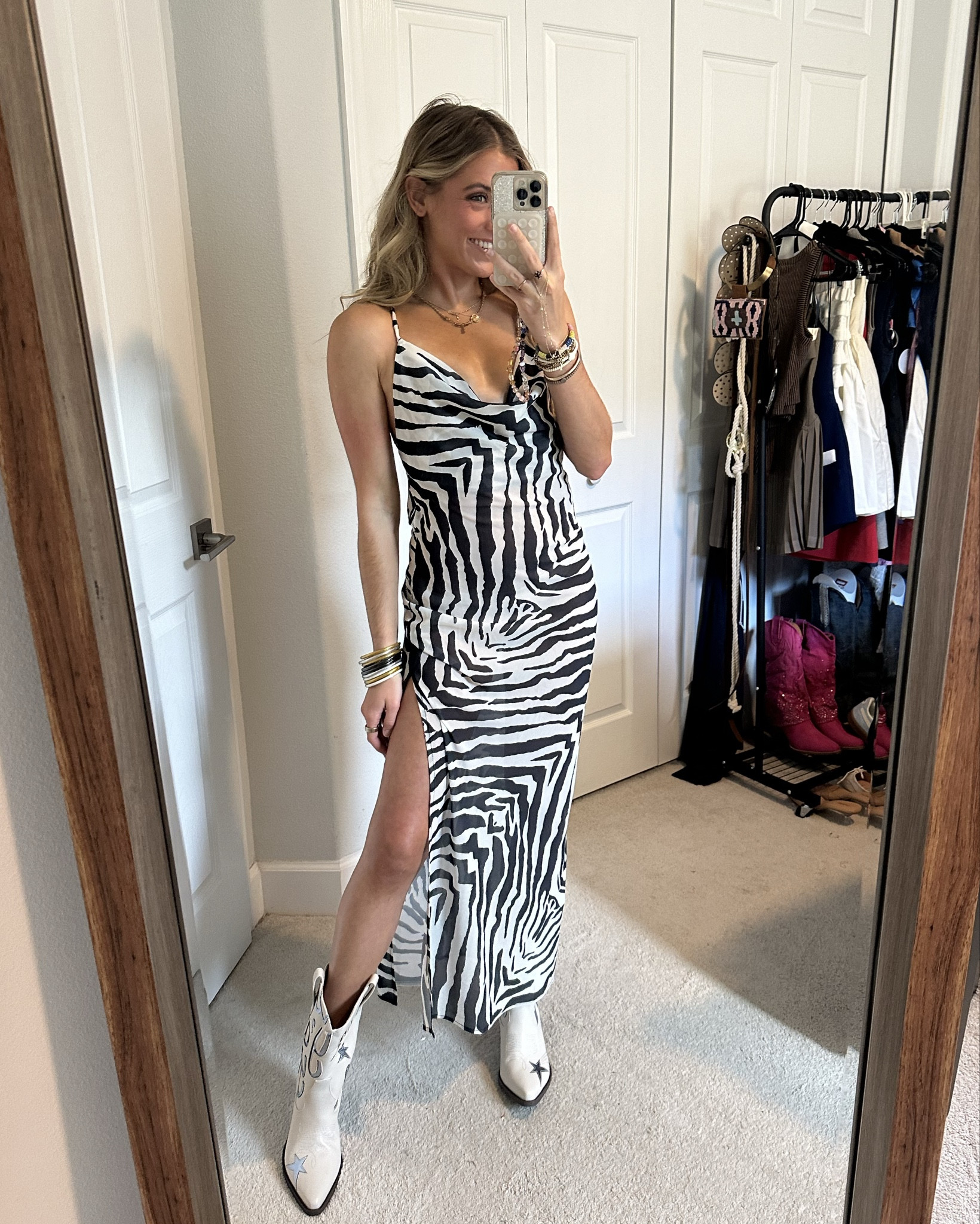 Shop 12th tribe code SLOANEV10. Gianna Zebra Cowl Neck Chiffon Maxi Dress. You booked the girls trip, we’ve got the fits. Take a walk on the wild side with this bold zebra printed maxi that is so not your average black and white dress. With a flattering cowl neck and open back, this animal printed number is subtly sexy. Complete the look with gold accessories @shop12thtribe @12thtribe #tribebabe, #shop12thtribe, #12thtribevibes #12thtribecollective animal print, zebra print, zebra dress, animal print dress #LTKVideo

#LTKStyleTip #LTKSaleAlert #LTKFindsUnder100