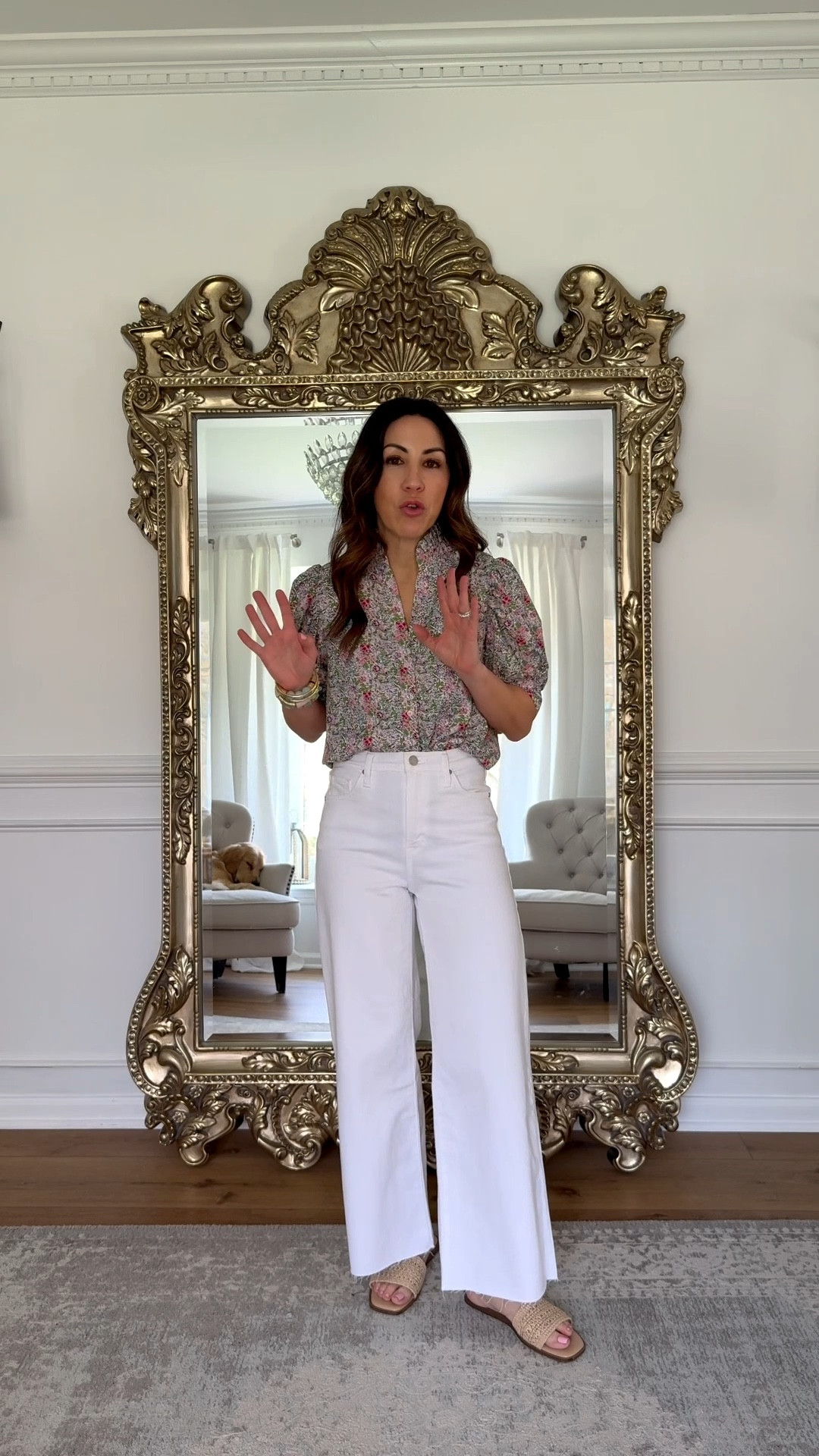 Wearing small top. 25 white jeans, white denim.

#LTKOver40 #LTKPetite