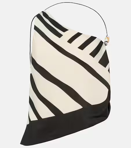 Arte printed one-shoulder silk satin crop top | Mytheresa (UK)