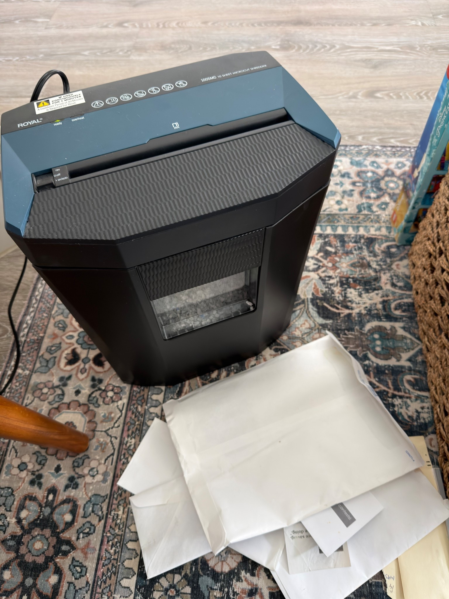 Today’s Project…
SHRED OLD DOCUMENTATION. 
Gotta love a good shredder ! And I love this one because it does MICRO SHREDDING 